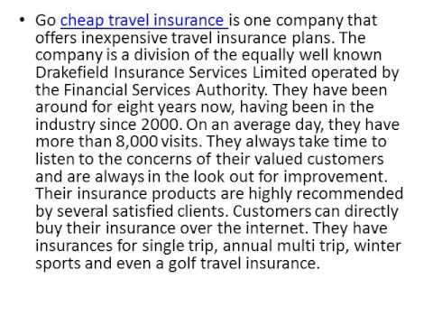 Cheap travel insurance
