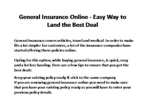 General Insurance Online Easy Way to Land the Best Deal